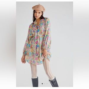 💫 NWT Spell Mossy High Neck Mini Dress- Small (Spring Garden)